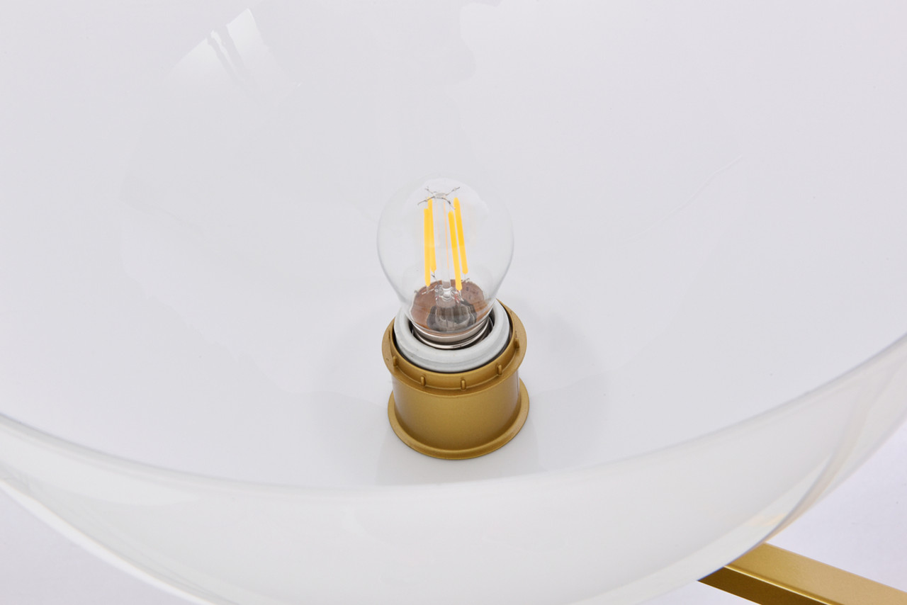 Living District LD2350BR Jeanne 2 lights brass and white glass flush mount