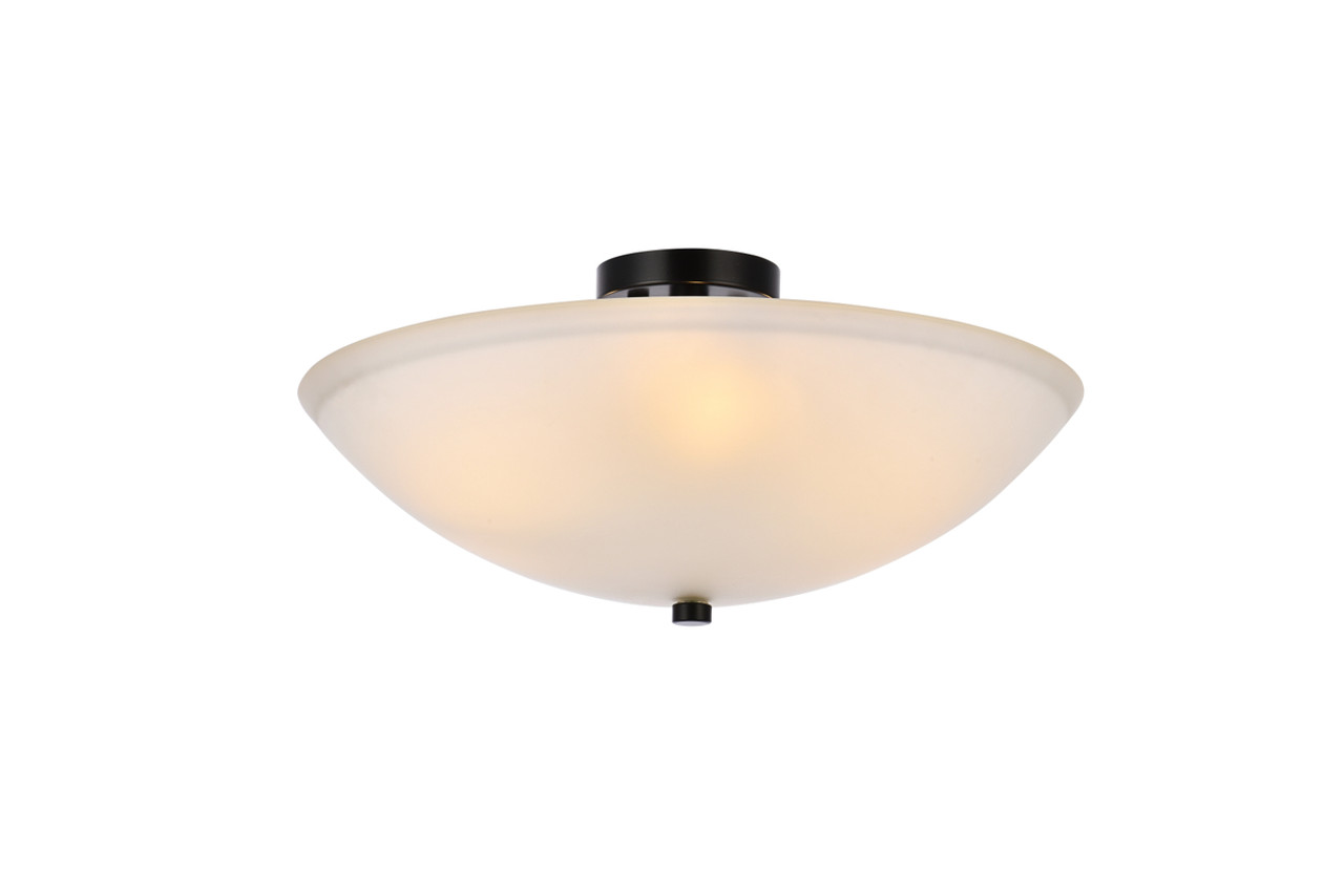 Living District LD2349BK Jeanne 3 lights black and white glass flush mount