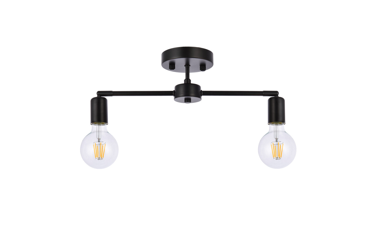 Living District LD2348BK Zane 2 lights black flush mount