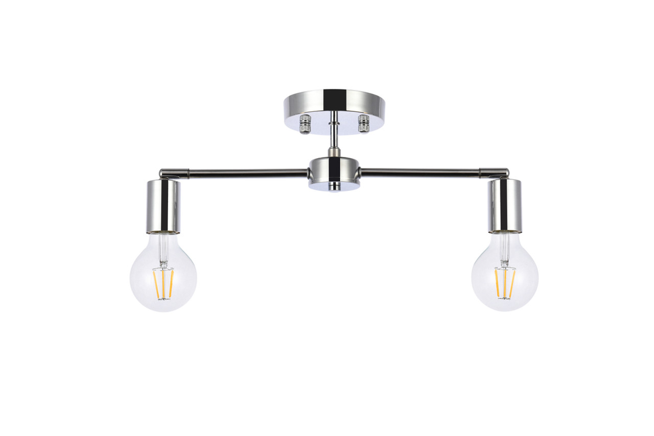 Living District LD2348C Zane 2 lights chrome flush mount