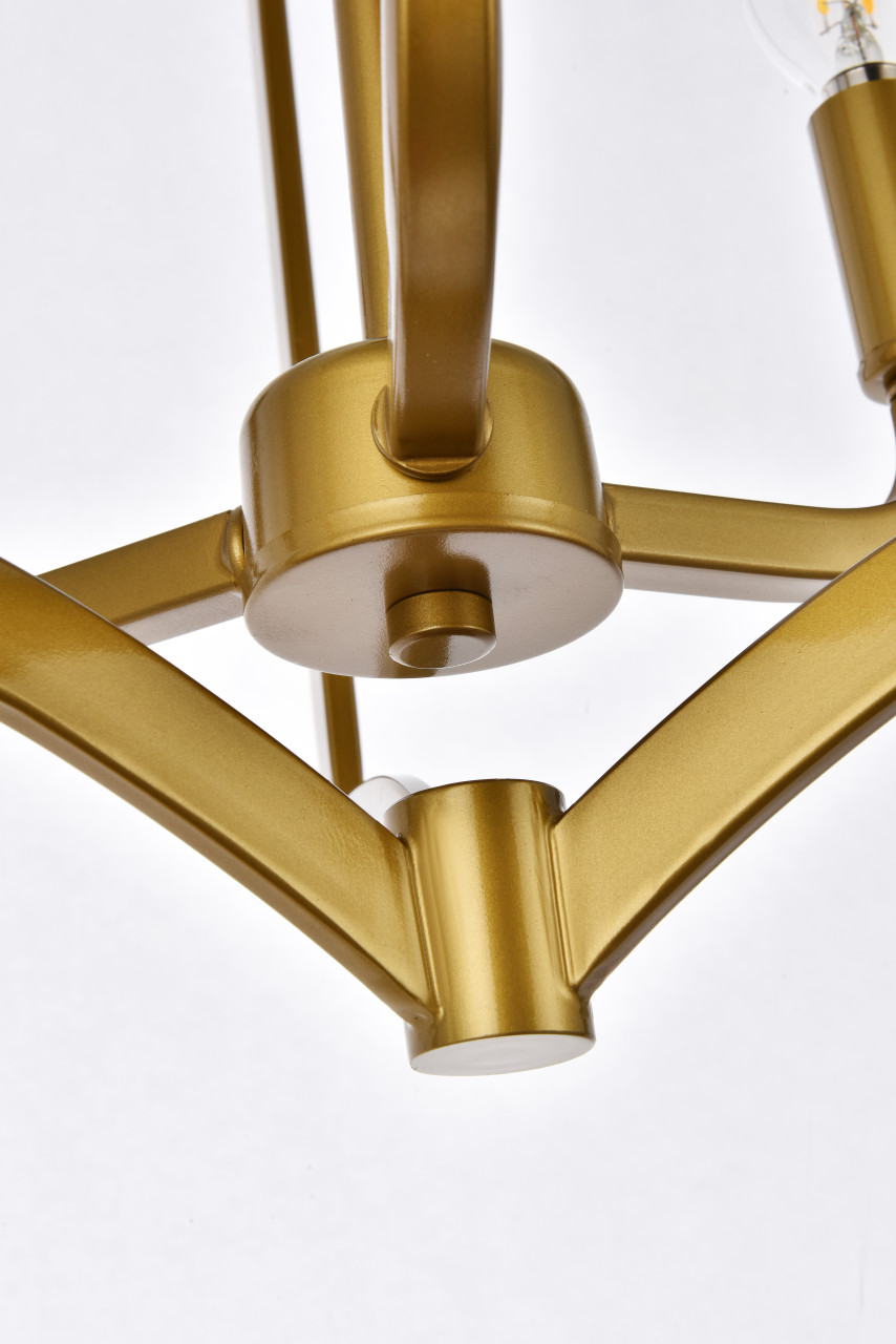 Living Disrict LD7067F12BR Kiera 3 lights flush mount in brass