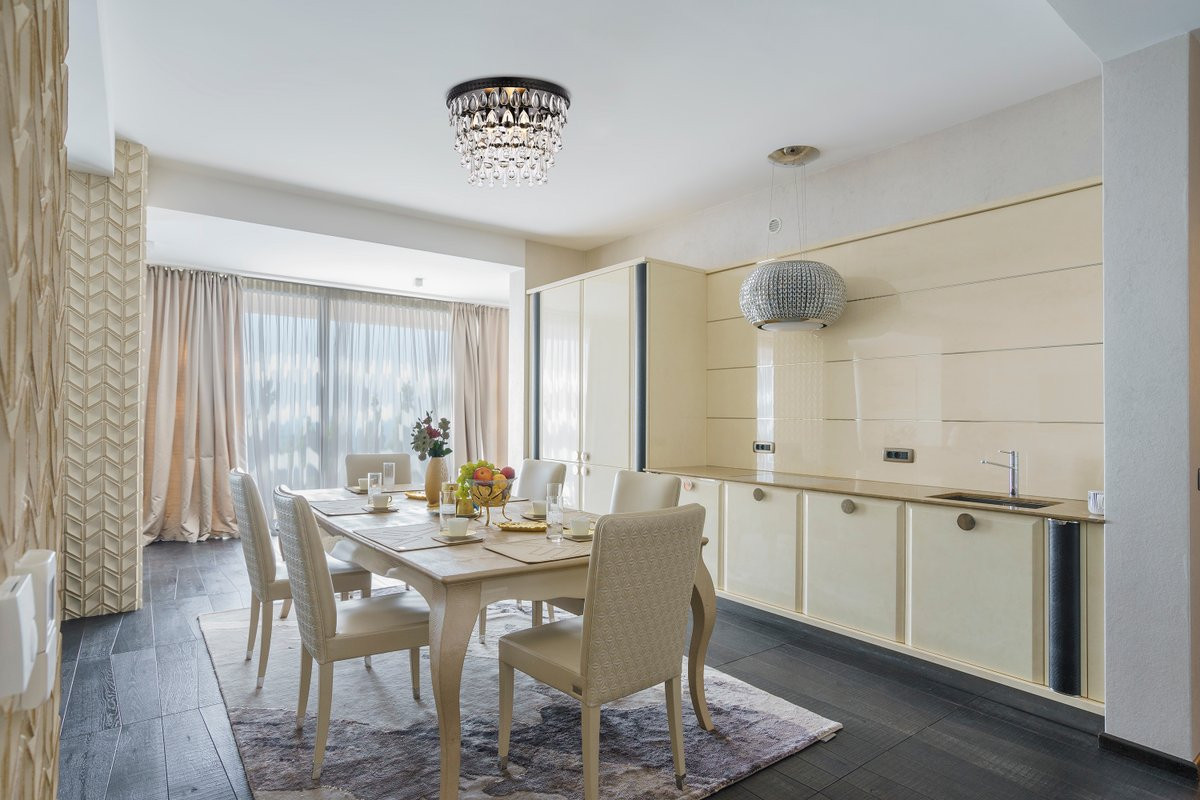 Elegant Lighting 1219F15BK/RC  Nordic 3 lights black flush mount