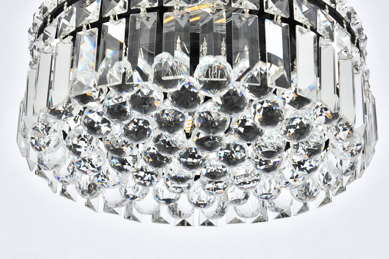ELEGANT LIGHTING V2030F12BK/RC  Maxime 12 inch black flush mount