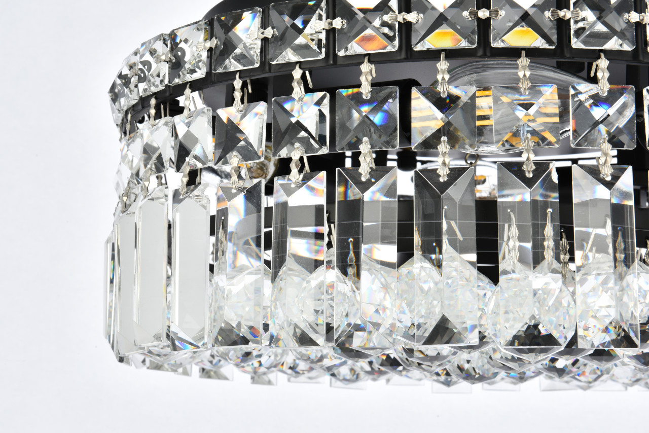 ELEGANT LIGHTING V2030F12BK/RC  Maxime 12 inch black flush mount