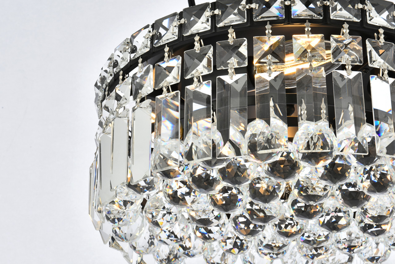 ELEGANT LIGHTING V2030F12BK/RC  Maxime 12 inch black flush mount