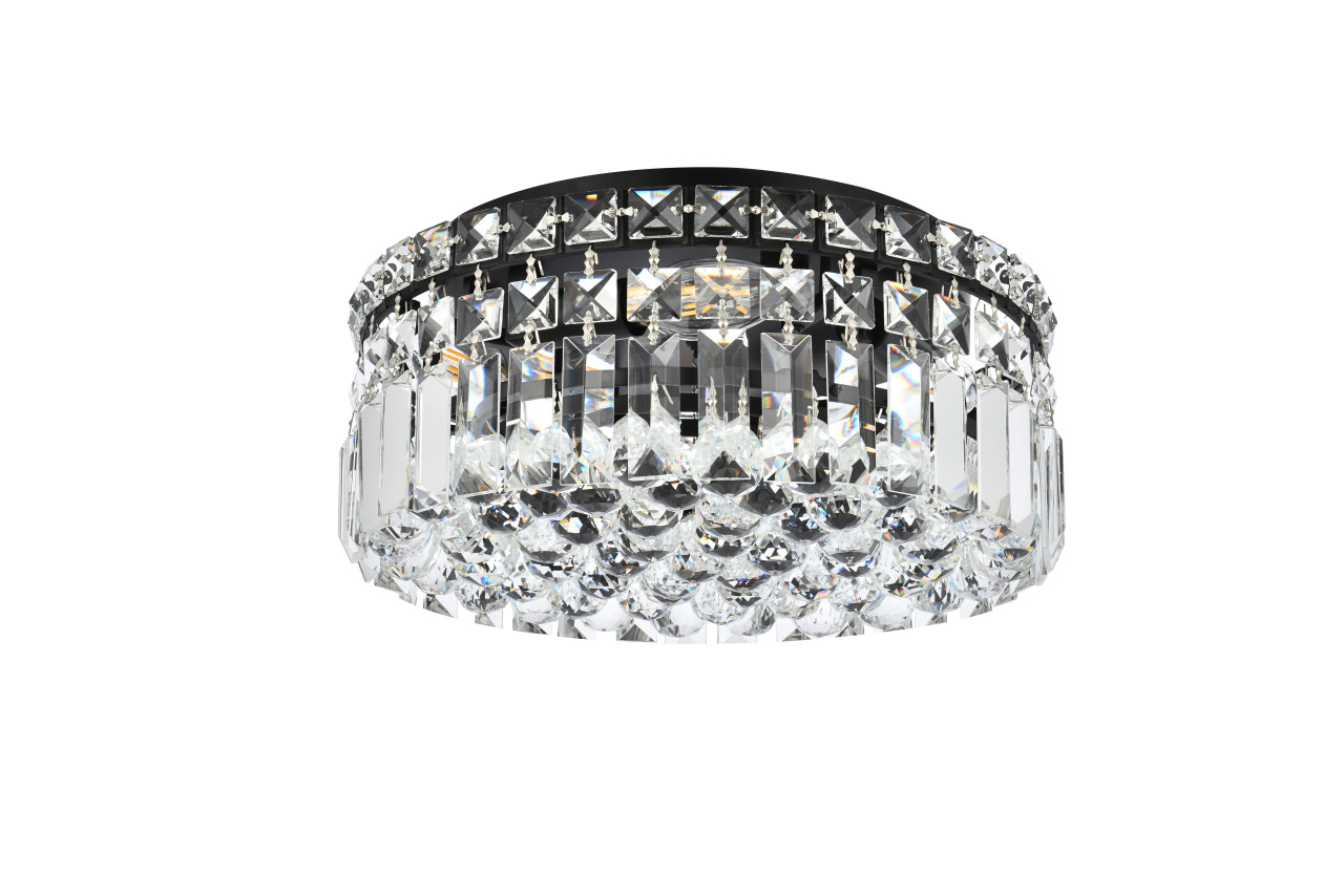 ELEGANT LIGHTING V2030F12BK/RC  Maxime 12 inch black flush mount