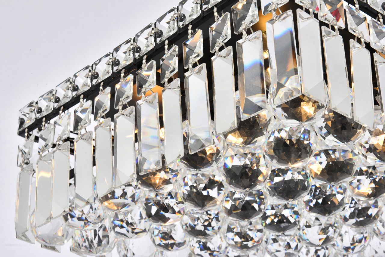 ELEGANT LIGHTING V2032F12BK/RC  Maxime 12 inch black flush mount