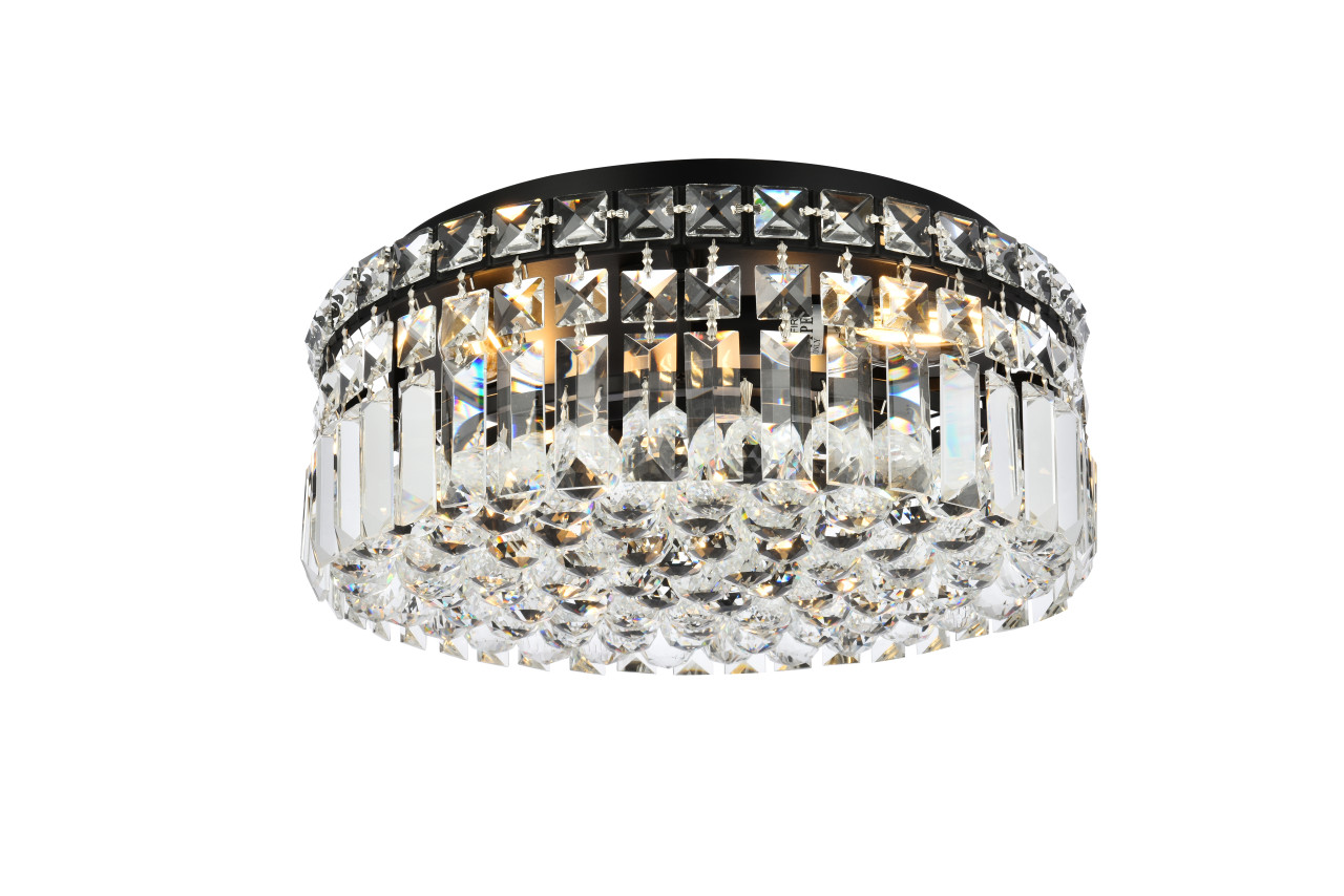 ELEGANT LIGHTING V2030F14BK/RC  Maxime 14 inch black flush mount