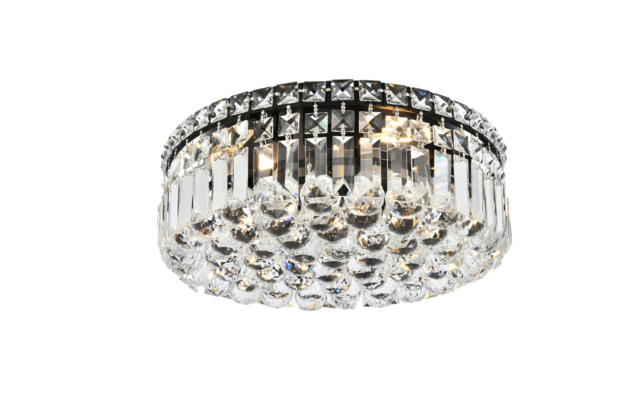 ELEGANT LIGHTING V2030F16BK/RC  Maxime 16 inch black flush mount