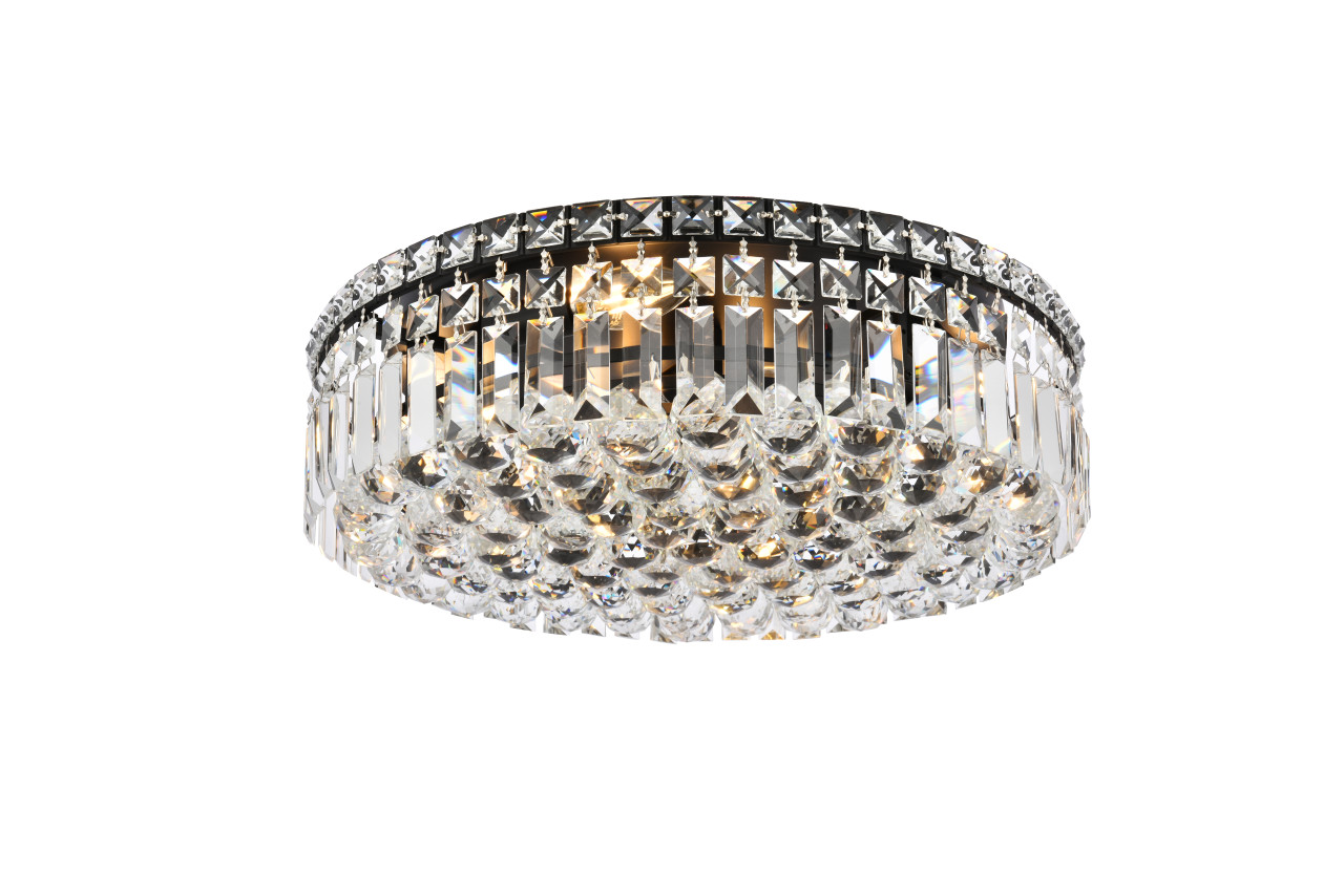 ELEGANT LIGHTING V2030F20BK/RC  Maxime 20 inch black flush mount