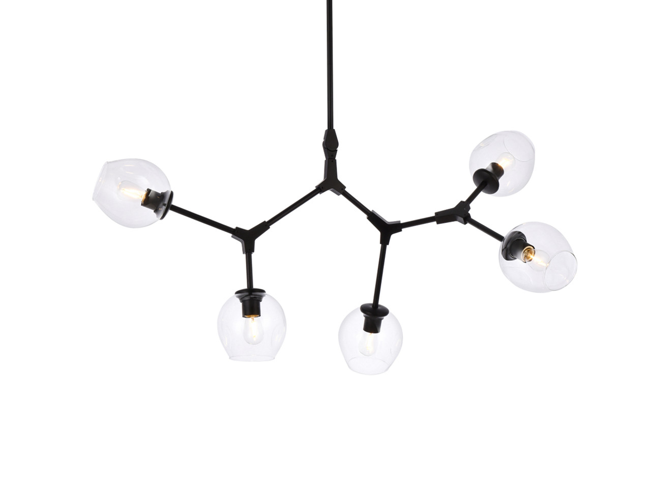 Elegant Lighting 1712D42BK Cavoli 5 lights black chandelier