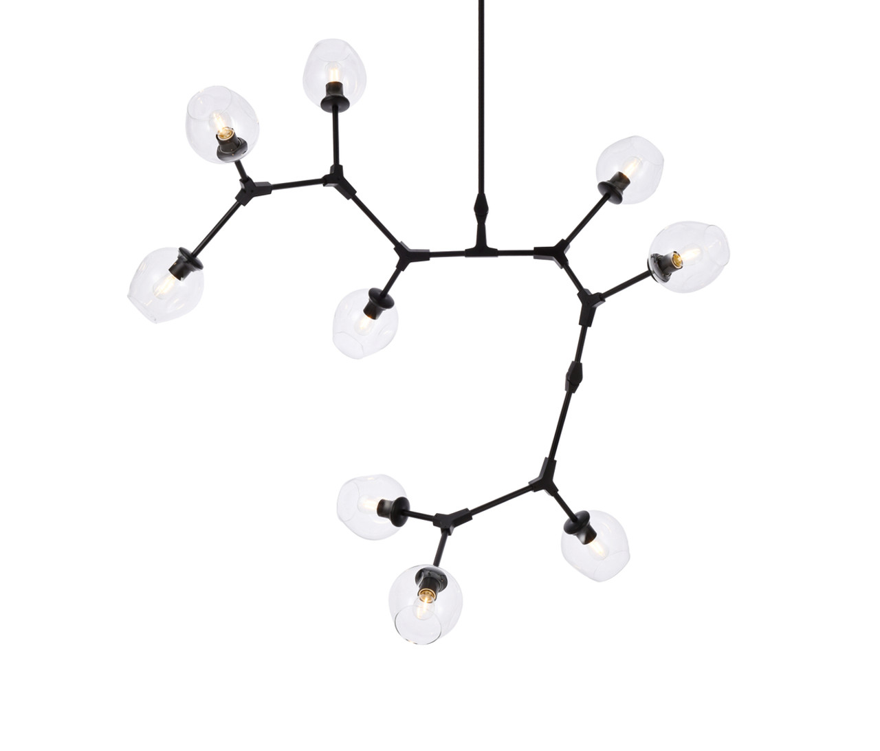 Elegant Lighting 1712G79BK Cavoli 9 lights black chandelier