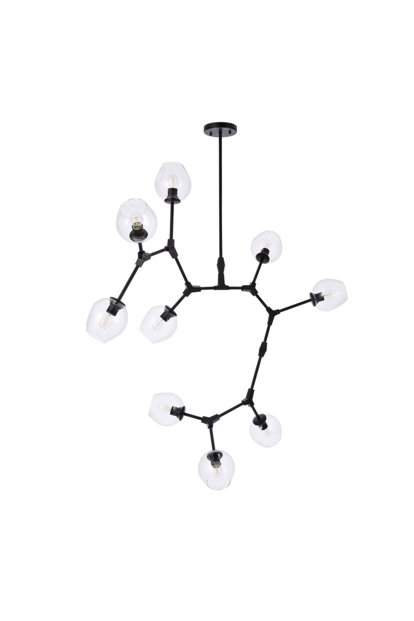 Elegant Lighting 1712G79BK Cavoli 9 lights black chandelier