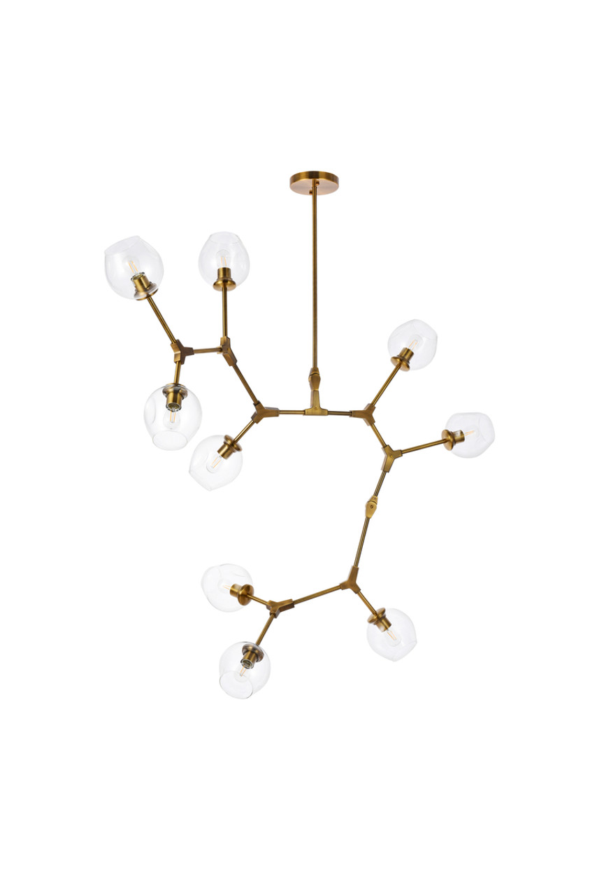 Elegant Lighting 1712G79BR Cavoli 9 lights brass chandelier