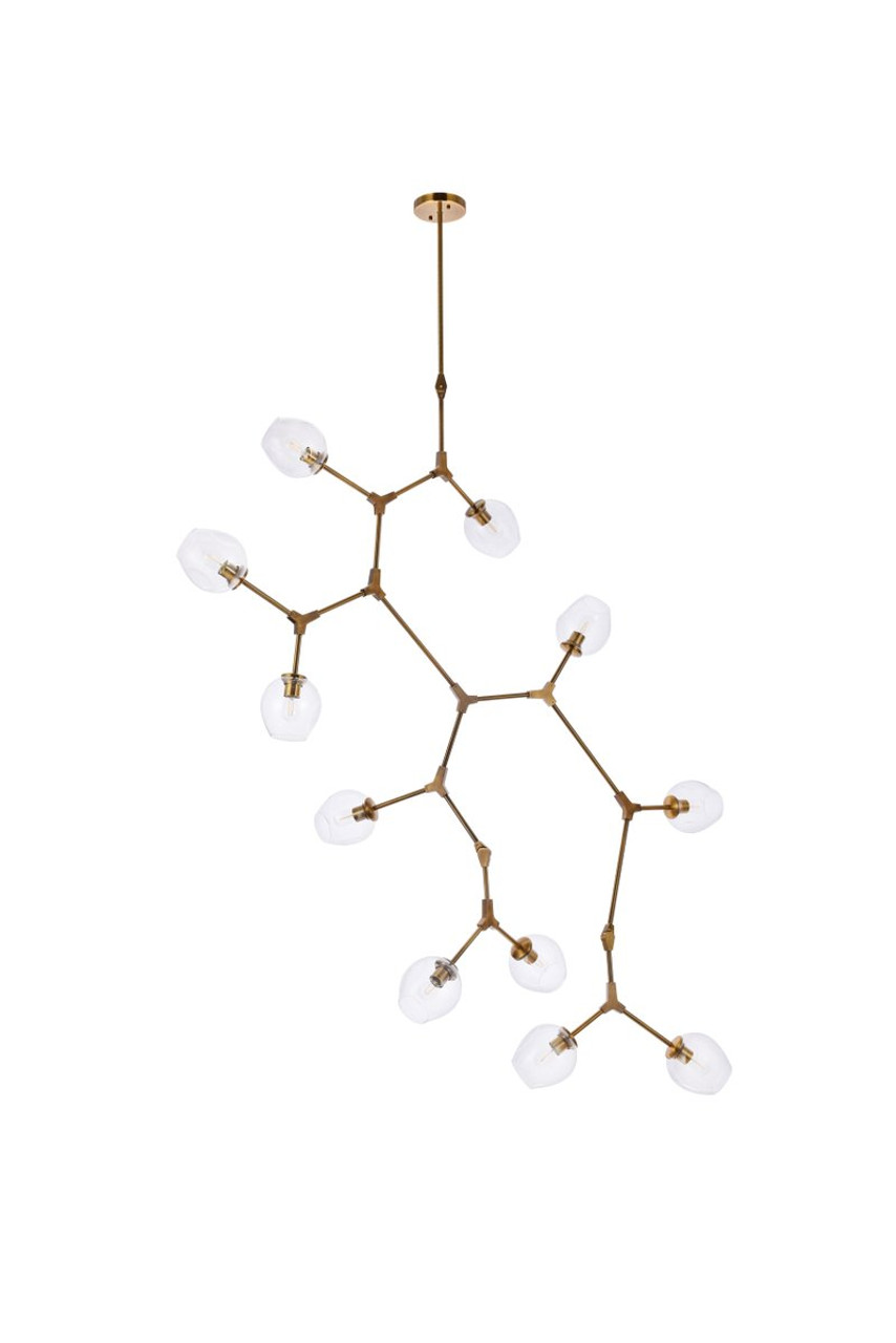 Elegant Lighting 1712G73BR Cavoli 11 lights brass chandelier