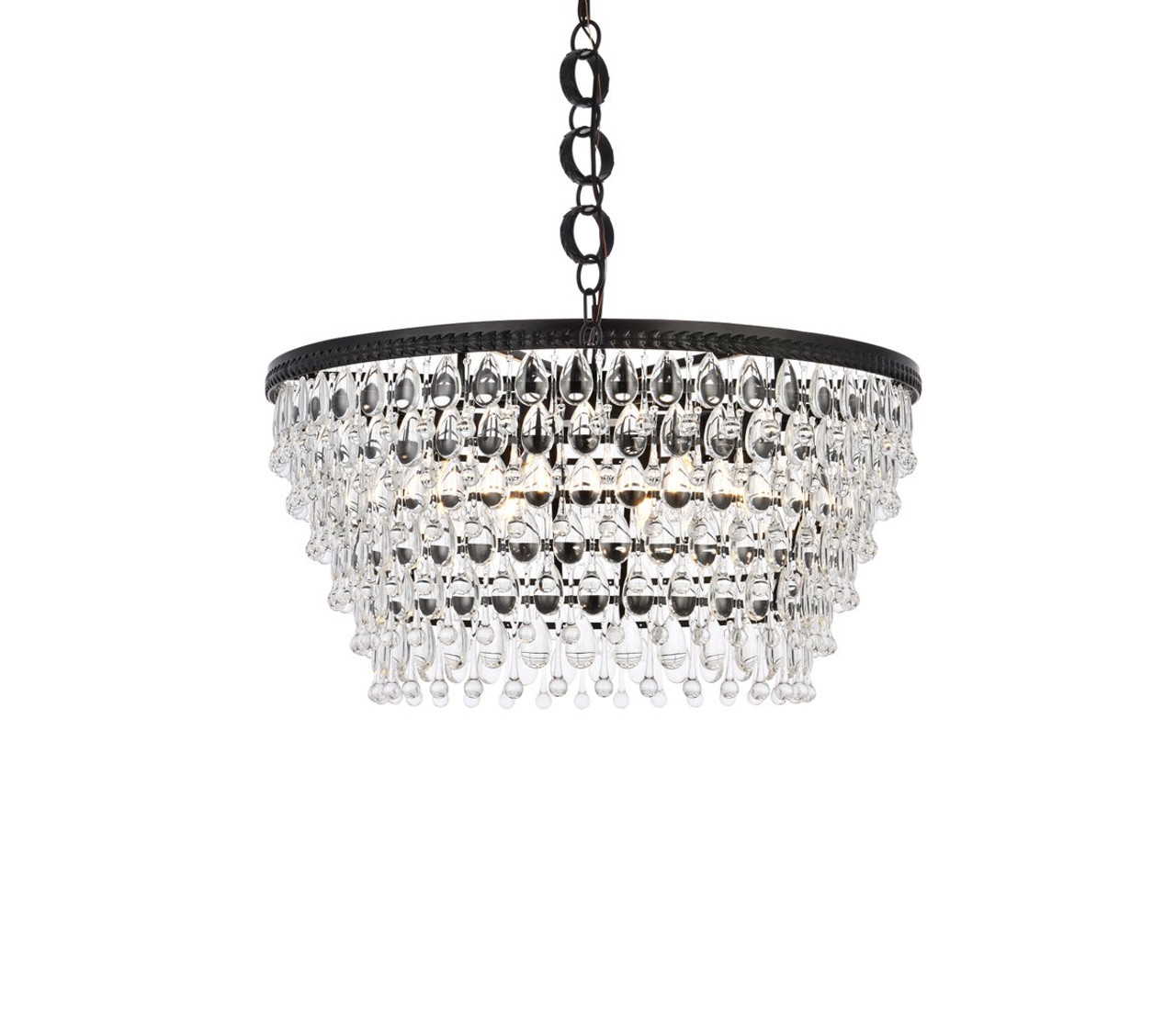 Elegant Lighting 1219D28BK/RC  Nordic 6 lights black chandelier