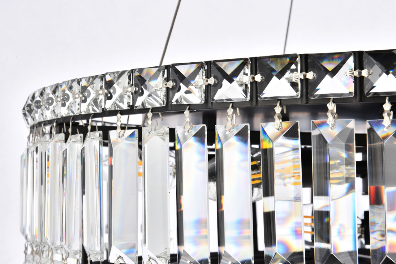 ELEGANT LIGHTING V2030D24BK/RC  Maxime 24 inch black chandelier
