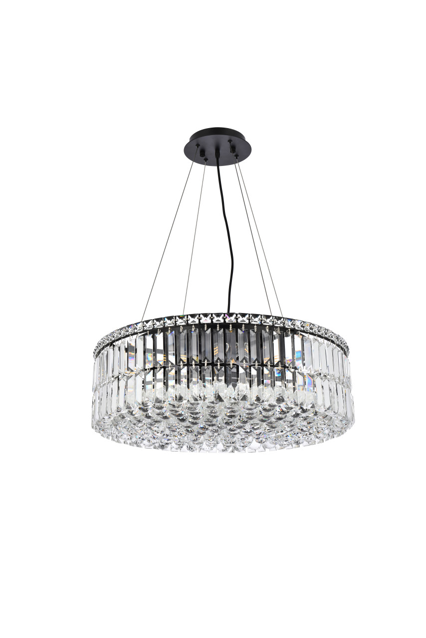 ELEGANT LIGHTING V2030D24BK/RC  Maxime 24 inch black chandelier