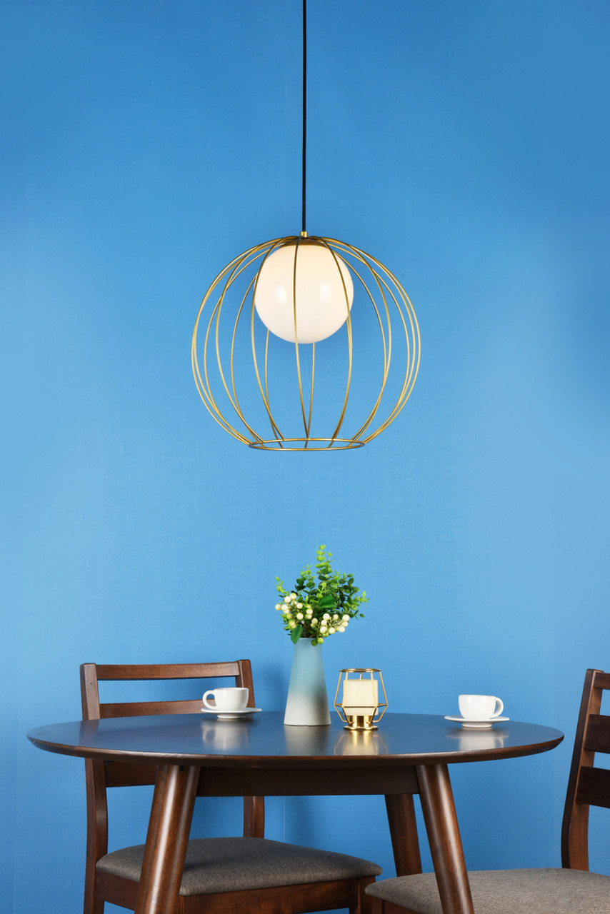 Living District LD2345BR Wetzel 1 light brass pendant