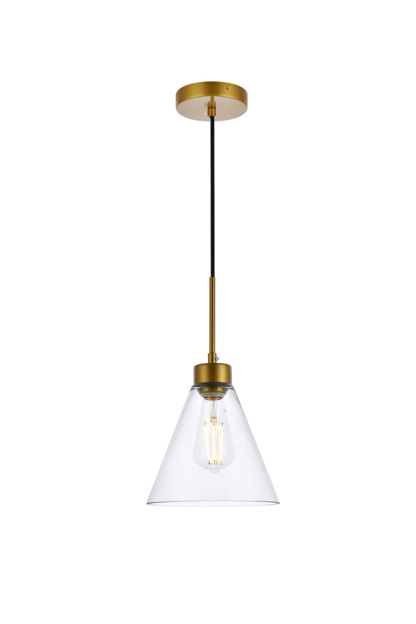 Living District LD2501BR Mera 1 light brass pendant