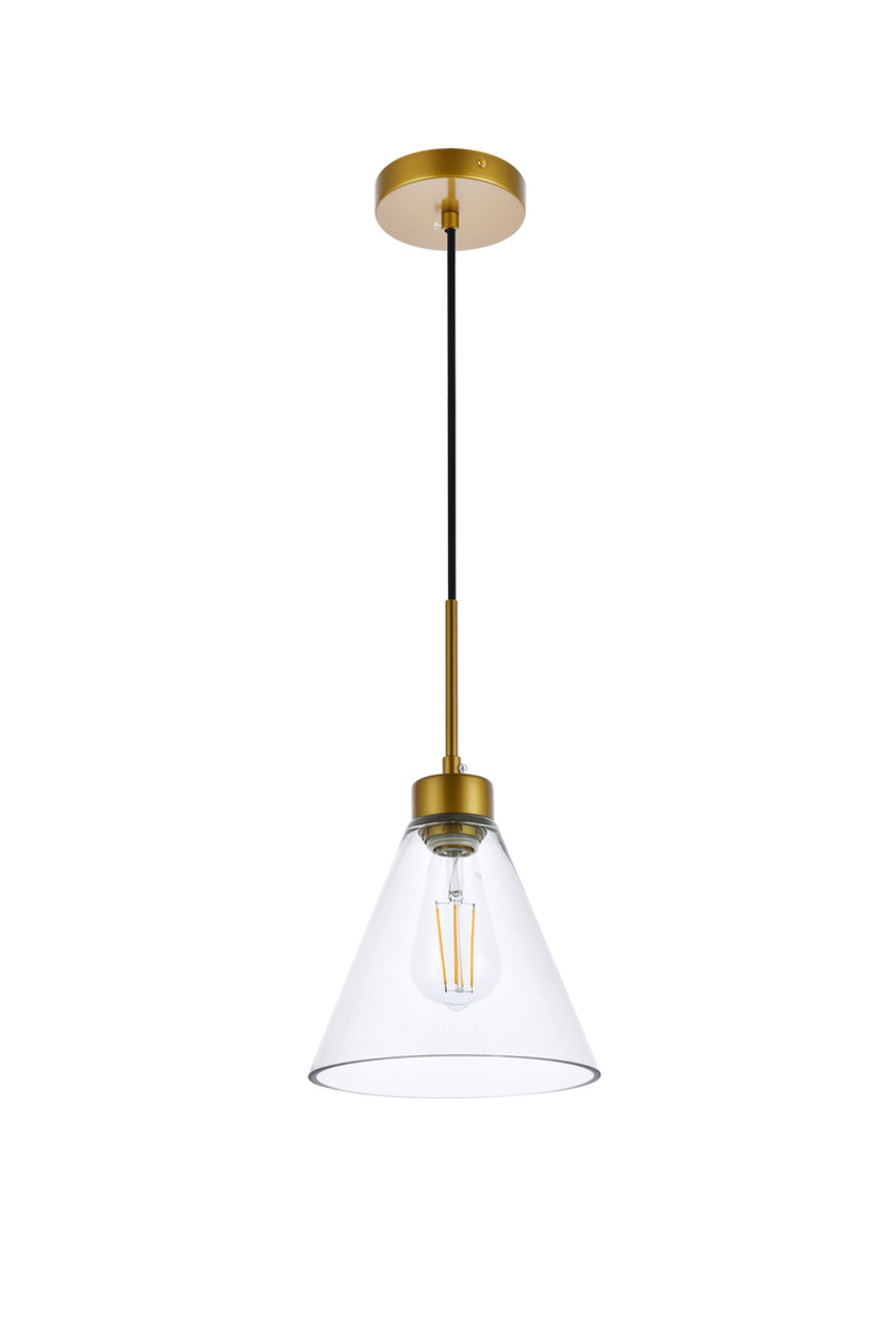 Living District LD2501BR Mera 1 light brass pendant