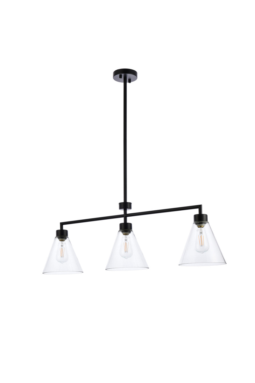 Living District LD2502BK Mera 3 lights black pendant