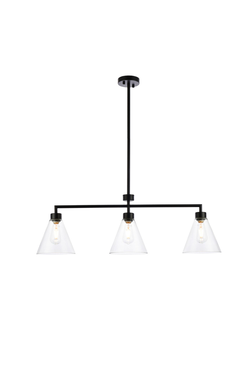 Living District LD2502BK Mera 3 lights black pendant