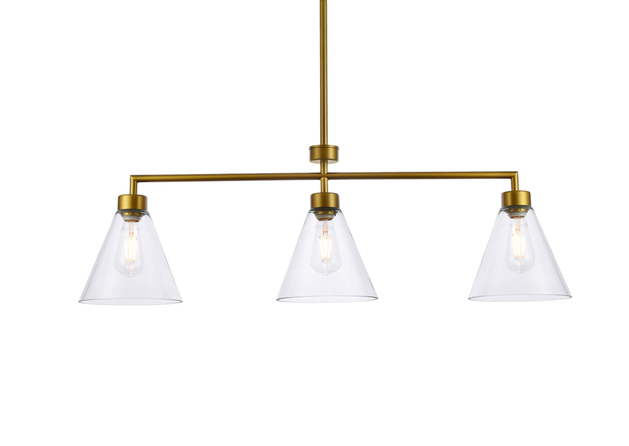 Living District LD2502BR Mera 3 lights brass pendant