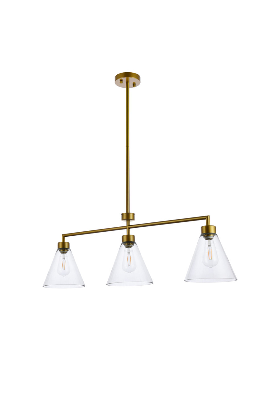 Living District LD2502BR Mera 3 lights brass pendant