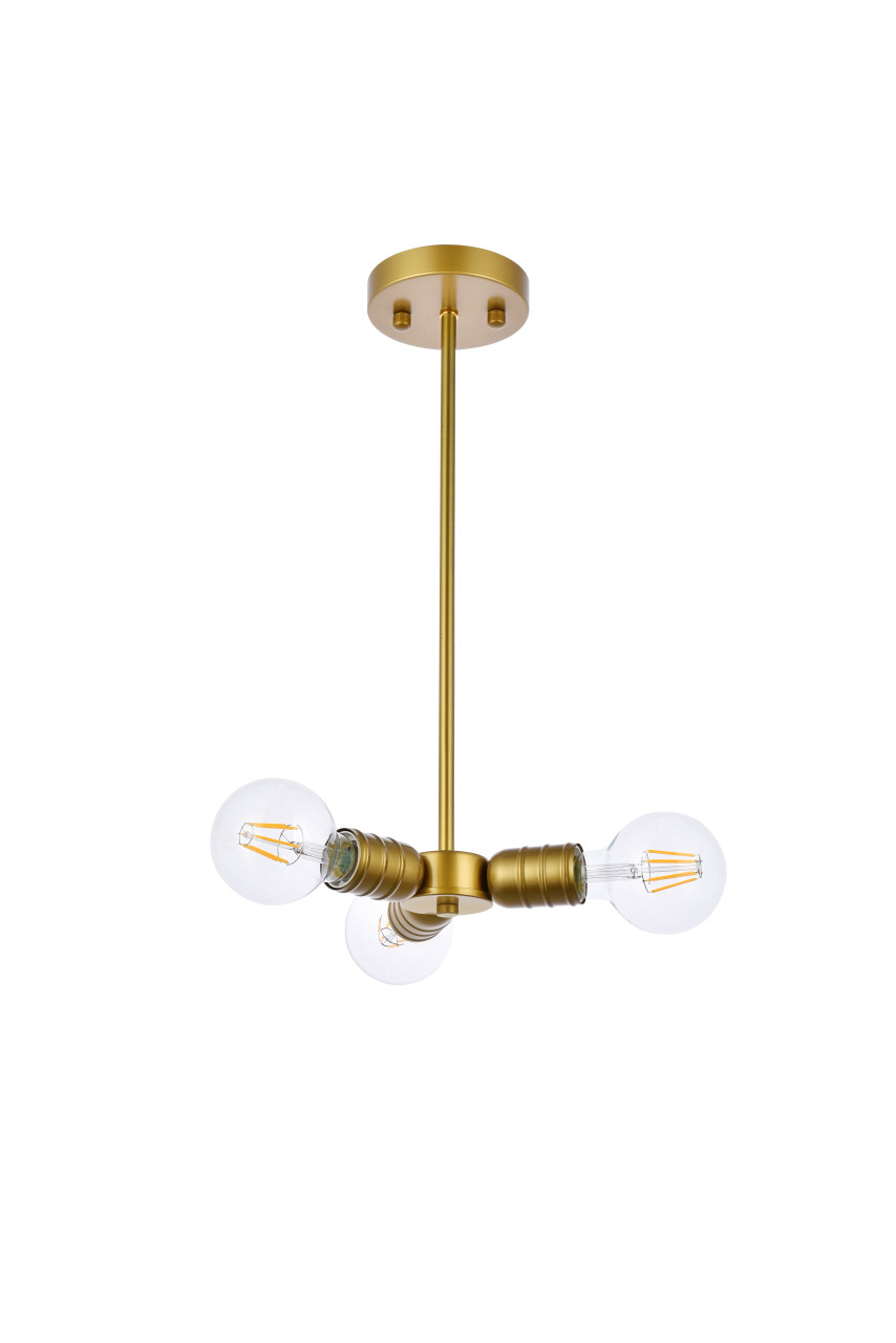 Living District LD2337BR Reyes 3 lights brass pendant