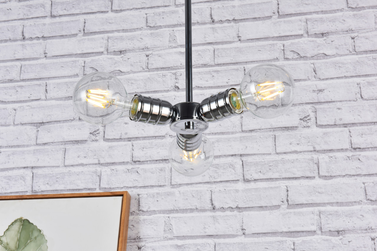 Living District LD2337C Reyes 3 lights chrome pendant