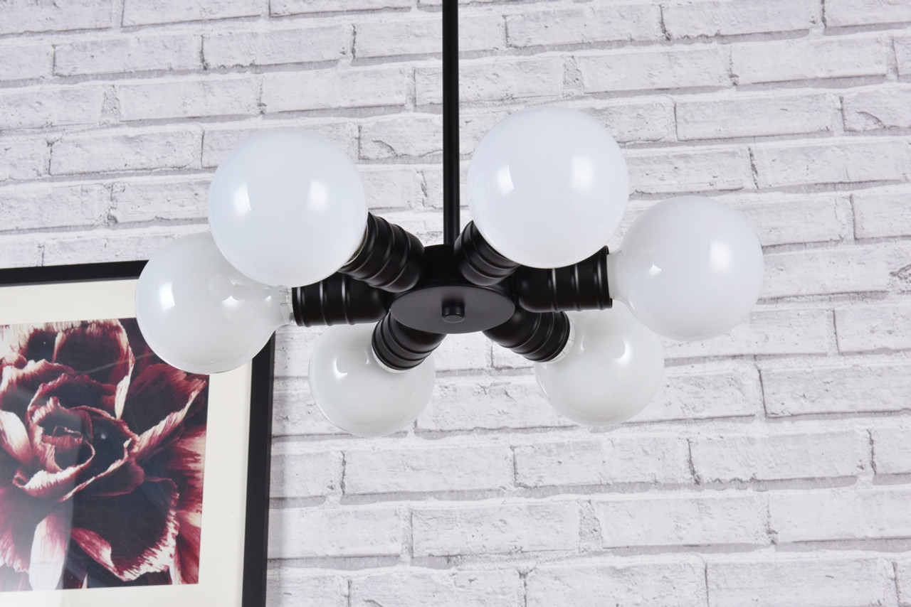 Living District LD2338BK Reyes 6 lights black pendant