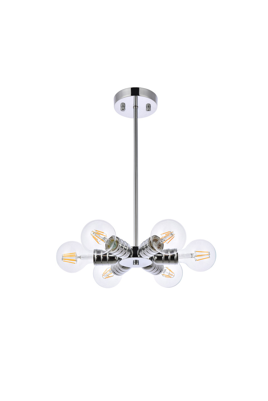 Living District LD2338C Reyes 6 lights chrome pendant