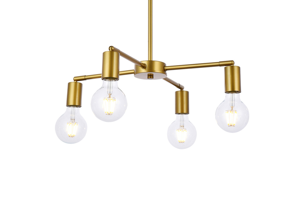 Living District LD2339BR Cairo 4 lights brass pendant