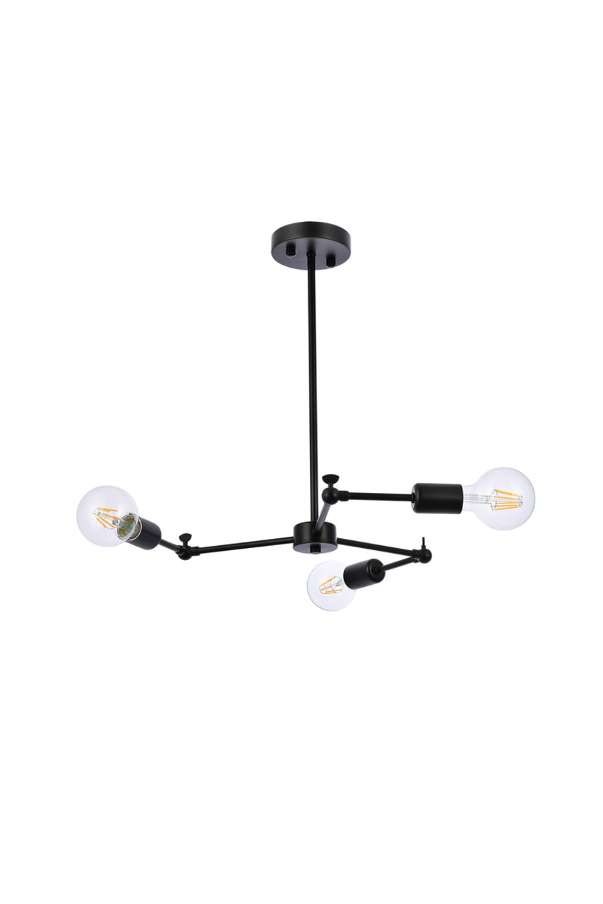 Living District LD2340BK Furlong 3 lights black pendant