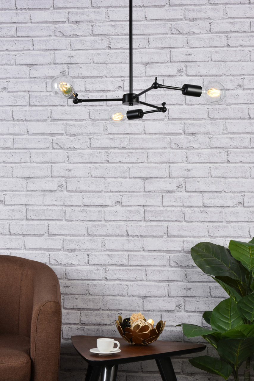 Living District LD2340BK Furlong 3 lights black pendant