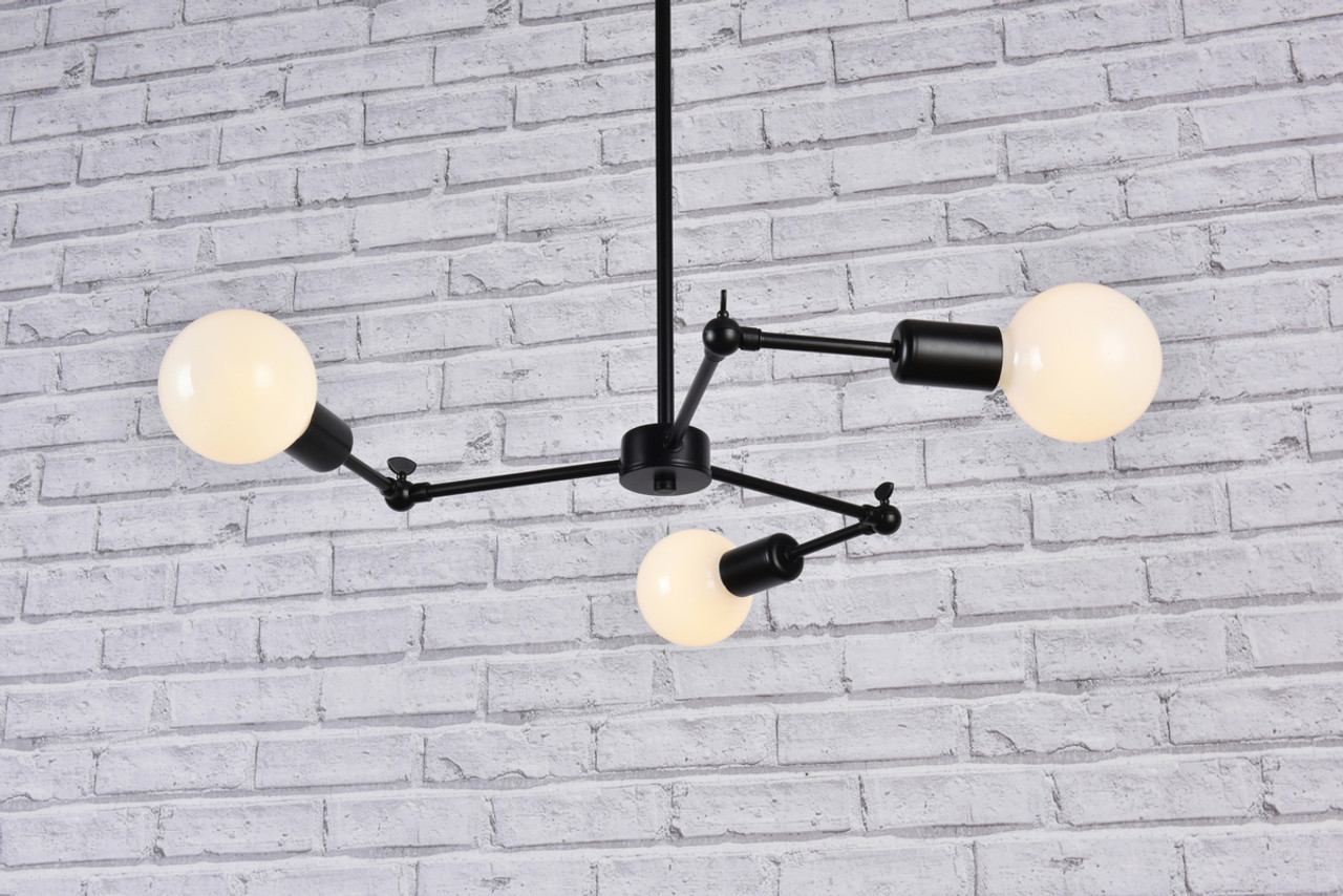 Living District LD2340BK Furlong 3 lights black pendant