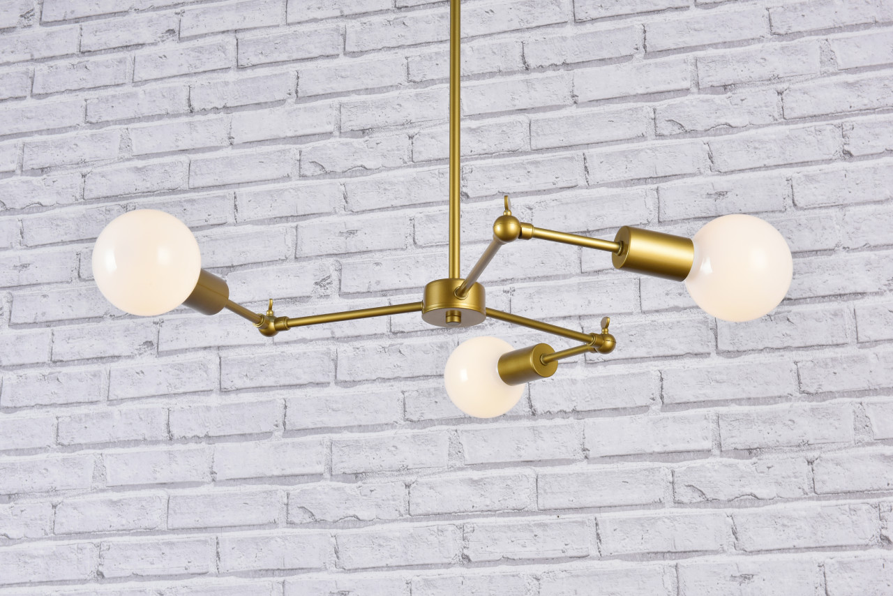 Living District LD2340BR Furlong 3 lights brass pendant