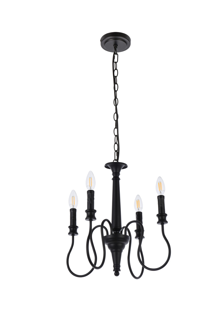 Living Disrict LD7043D17BK Flynx 4 lights pendant in black