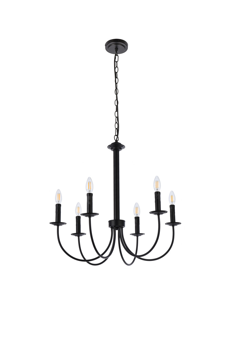 Living Disrict LD7040D26BK Brielle 6 lights pendant in black