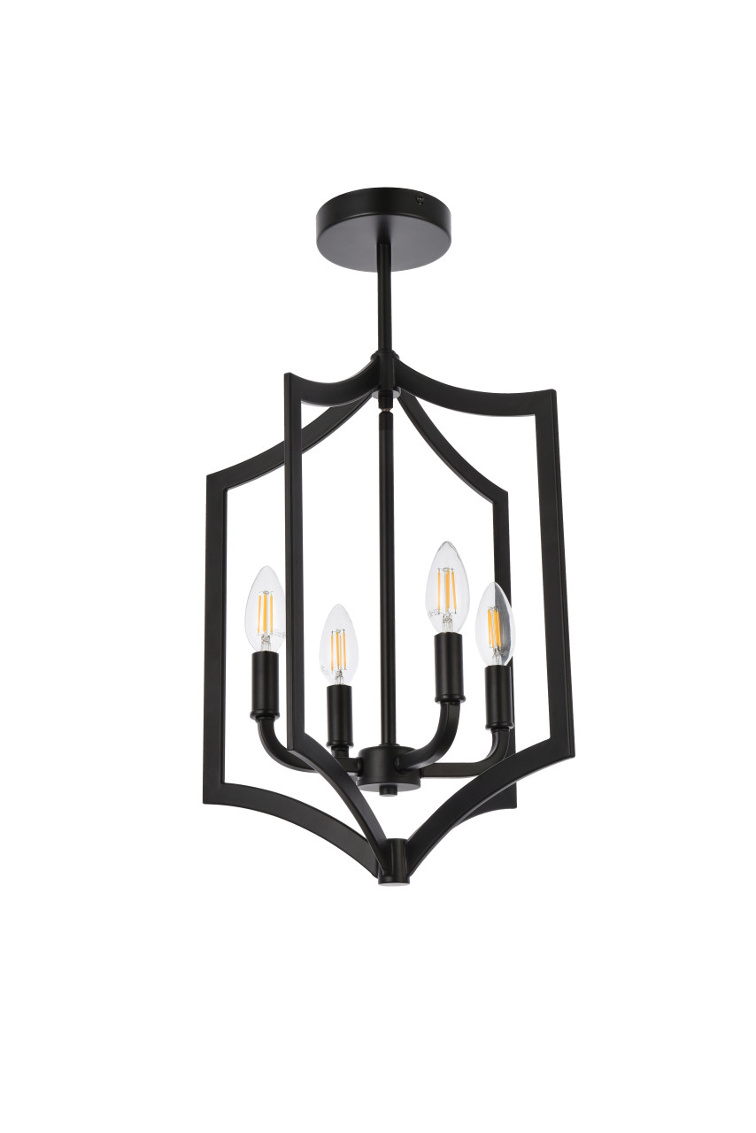 Living Disrict LD7068F14BK Kiera 4 lights pendant in black