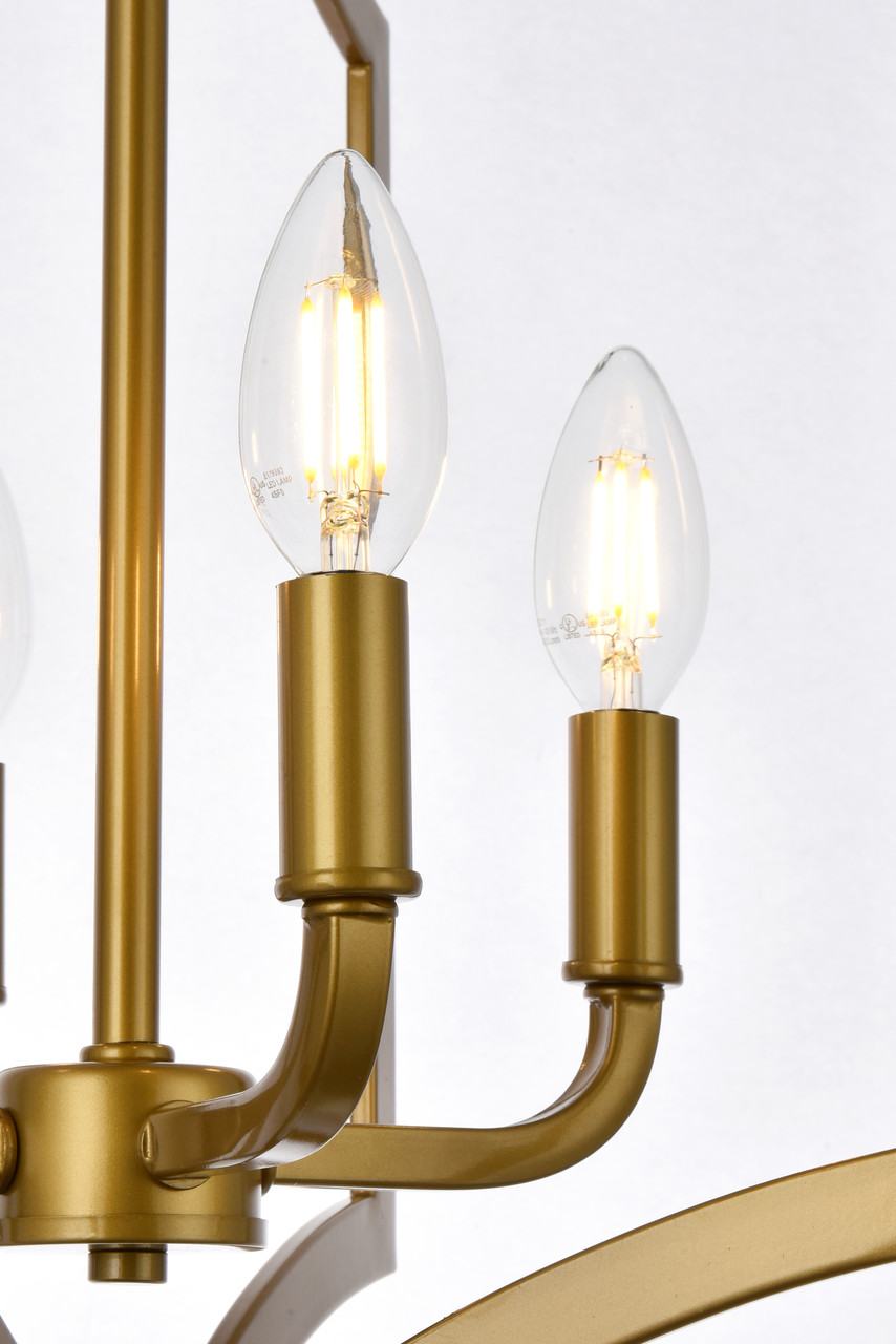 Living Disrict LD7068F14BR Kiera 4 lights pendant in brass