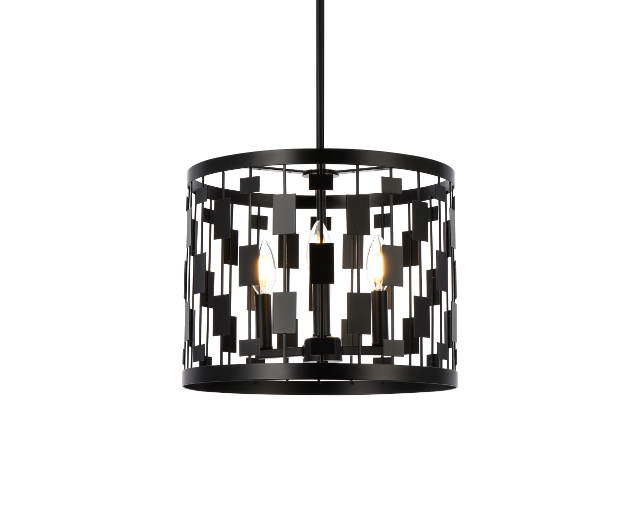 Living Disrict LD7074D14BK Levante 3 lights pendant in black