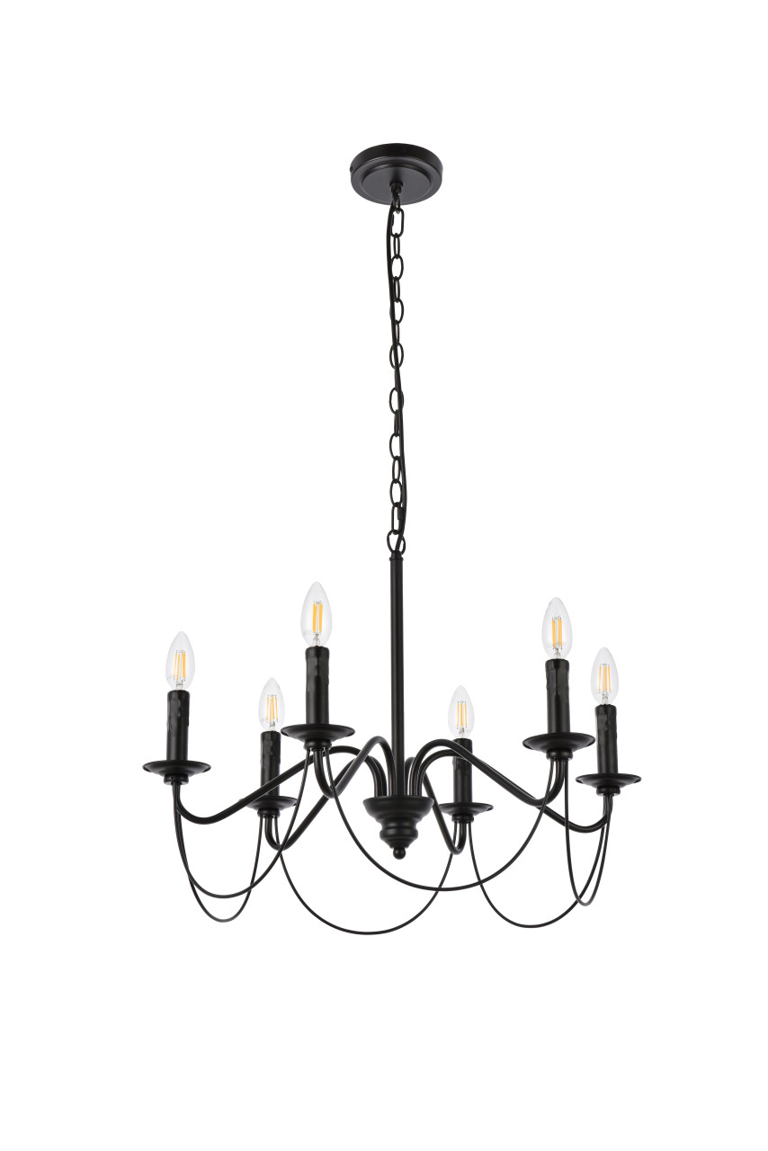 Living Disrict LD7048D24BK Westley 6 lights pendant in black