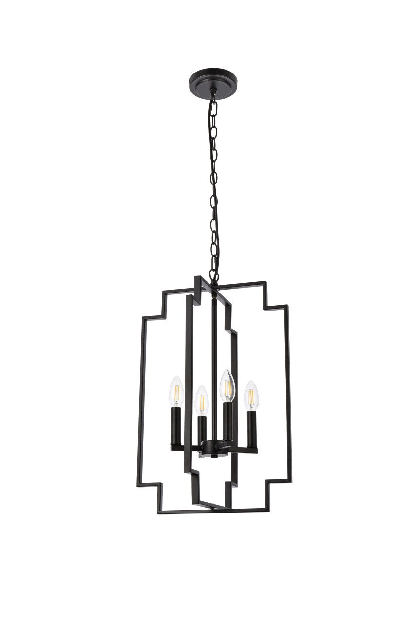 Living Disrict LD7066D14BK Rosenfeld 4 lights pendant in black