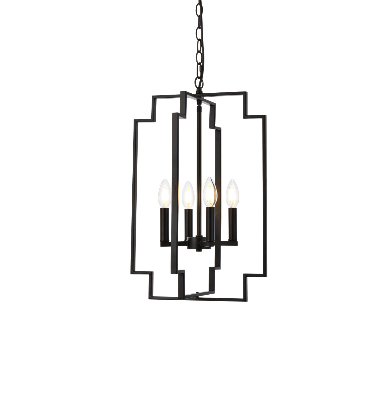 Living Disrict LD7066D14BK Rosenfeld 4 lights pendant in black