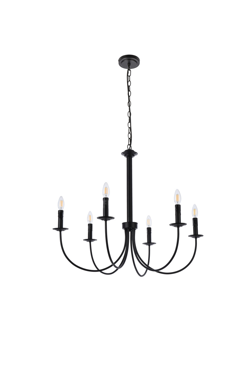 Living Disrict LD7041D32BK Brielle 6 lights pendant in black