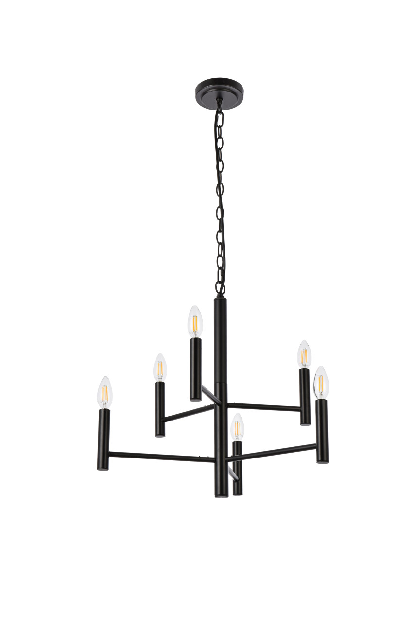 Living Disrict LD7060D22BK Carmella 6 lights pendant in black