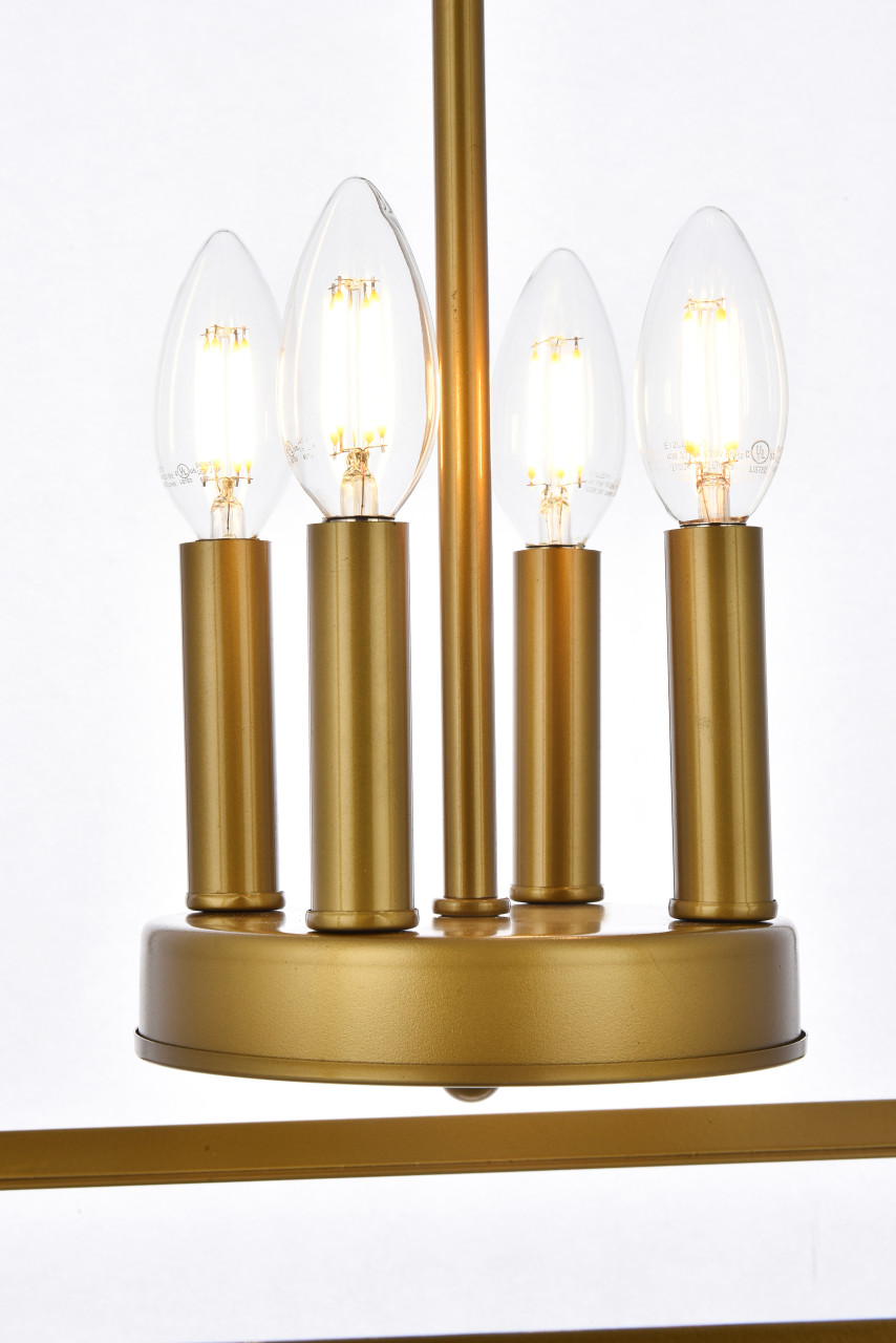 Living Disrict LD7070D15BR Janet 4 lights pendant in brass