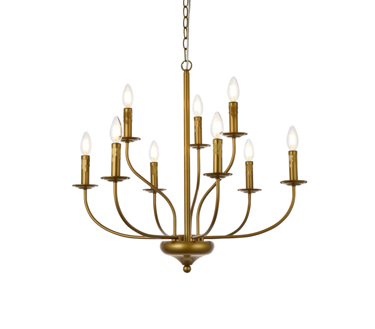 Living Disrict LD7047D28BR Westley 9 lights pendant in brass